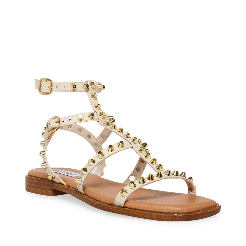 Beige Steve Madden Sunnie Women's Flat Sandals | PH 6092TPY